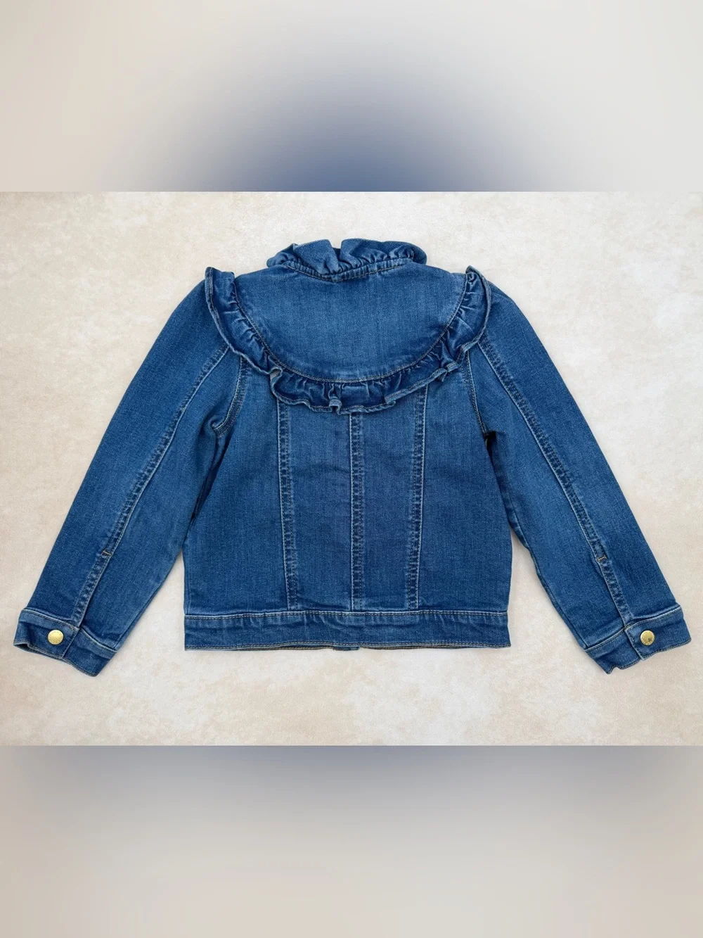Janie and Jack Blue Denim Ruffle-Trim Jacket